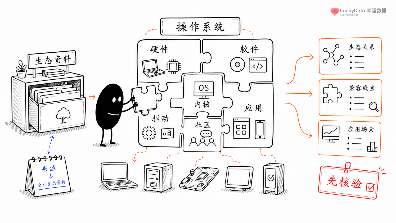 小黑用更丰富的画面整理「国产操作系统生态，公开资料可以怎么讲？」这篇素材的公开信息线索