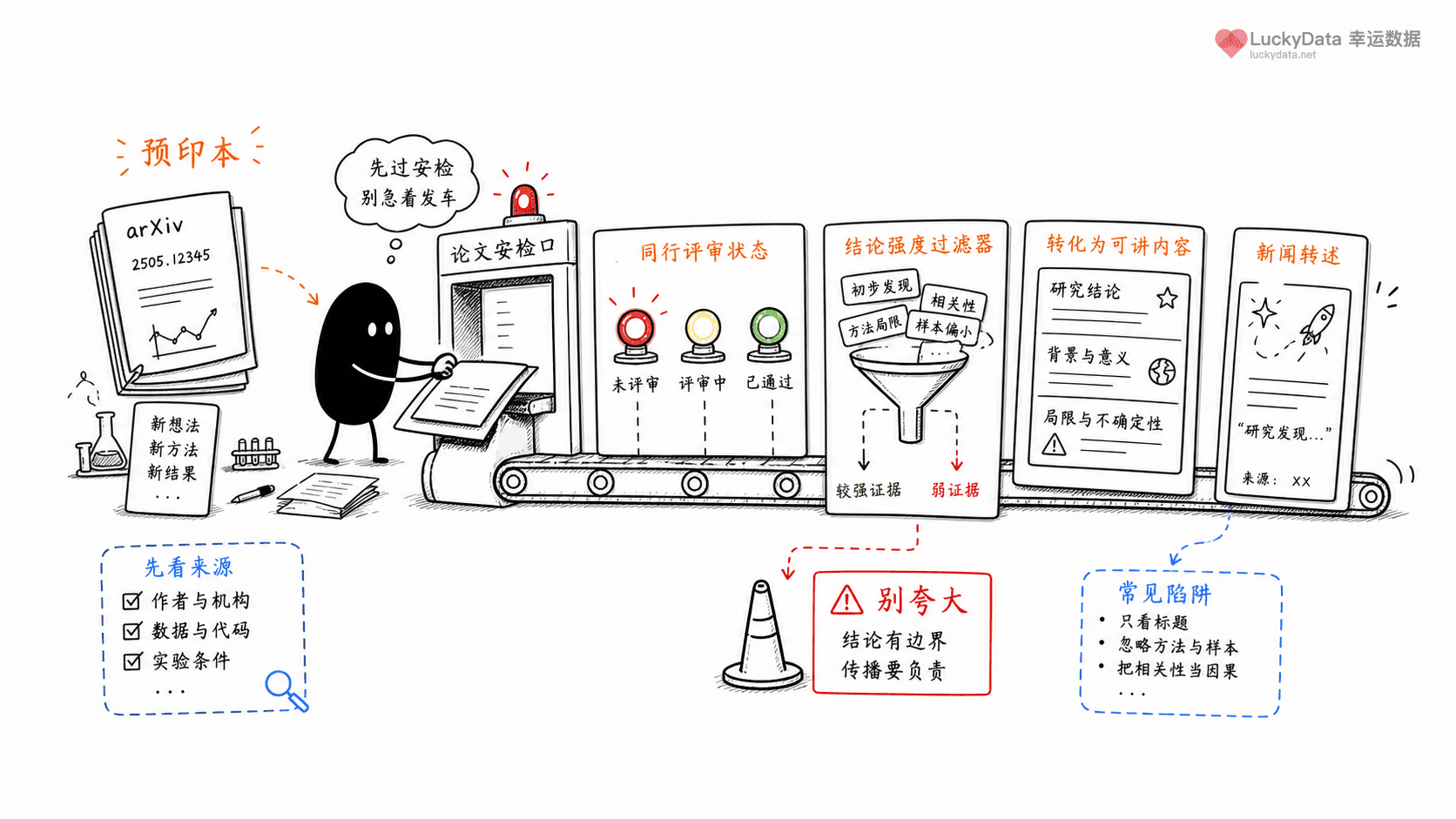 小黑用更丰富的画面整理「一篇预印本，为什么会很快变成科技新闻？」这篇素材的公开信息线索