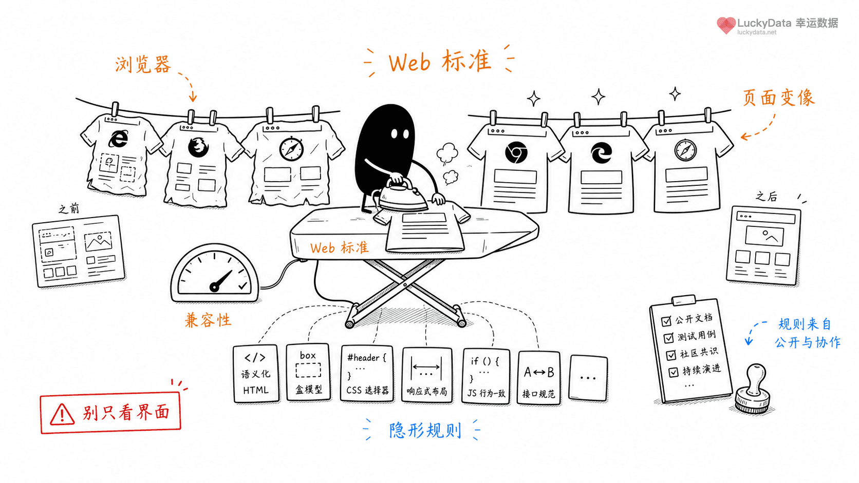 小黑用更丰富的画面整理「网页为什么在不同浏览器里越来越像？」这篇素材的公开信息线索